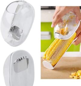 img 4 attached to 🌽 Premium Corn Stripping Tool, Efficient Corn Peeler, Easy-Use Corn Stripper, Cob Remover with Safety Features, Corn Shaver Gadgets. Offers Hand Protection, Incised Wound Prevention (White)