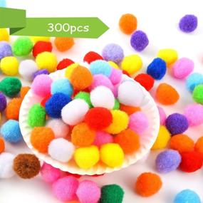 img 3 attached to 🎨 Caydo 300-Piece 1-Inch Multicolor Pompoms Assortment for DIY Art, Crafts, and Decorations - Creative Pom Poms Balls for Arts and Crafts Projects