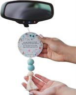 ladies kar care teal macrame rearview mirror hanging accessory: boho car diffuser + essential oils air freshener logo
