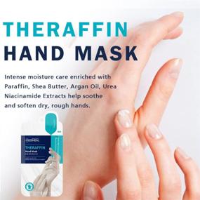 img 3 attached to MEDIHEAL Theraffin Hand Mask with Shea Butter, Argan Oil, and Ceramide - 10 Pairs, Deep Exfoliating Gloves for Cracked Hands Repair and Instant Moisturization