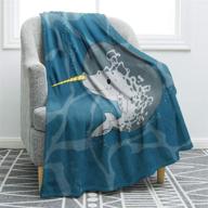 🦄 cozy jekeno narwhal blanket: soft & warm kids' gift for couch & bed - 50"x60" print blanket logo