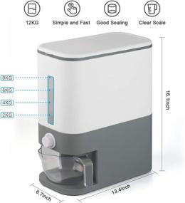 img 3 attached to 🍚 U-miss 25 Lbs Rice Dispenser: Large Grain Container Storage with Lid, Measuring Cylinder, Moisture Proof - Perfect Household Cereal Dispenser Bucket for Kitchen with Soybean & Corn Storage