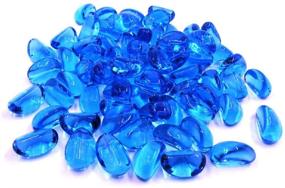 img 4 attached to 🐠 Beautiful Ocean Blue Aquarium Decor: Glass Beads, Gravel Pebbles & Gems - 1 LB Pack, Ideal for Exquisite Aquarium Decoration
