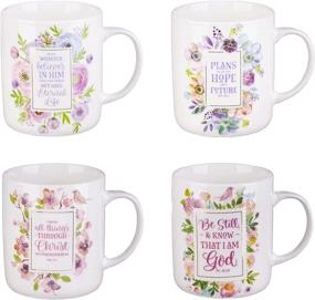 img 4 attached to 🌸 Blossom of Inspiration: Floral Mug Set Set