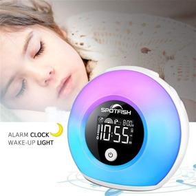 img 3 attached to 🌞 SPOTFISH Kids Alarm Clock - Wake Up Light with Wireless Bluetooth Speaker, Dimmable Warm and Colorful Lights, Sleep Night Light Table Lamp for Girl's Bedroom