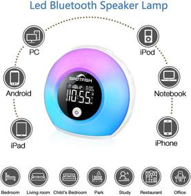 img 2 attached to 🌞 SPOTFISH Kids Alarm Clock - Wake Up Light with Wireless Bluetooth Speaker, Dimmable Warm and Colorful Lights, Sleep Night Light Table Lamp for Girl's Bedroom