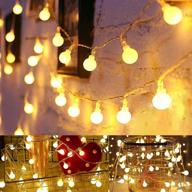 16.4ft/5m 50 led bulb warm white globe string lights with remote control - battery operated decorative fairy lights for wedding, camping party - indoor and outdoor use, including timer function - perfect for hallowmas celebrations логотип