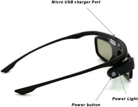 img 3 attached to Cocar Toumei Active Shutter 3D Glasses: Rechargeable Eyewear for 3D DLP-Link Projectors