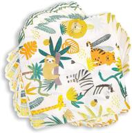 🦁 fun animal safari paper napkins for kids birthday party - 100 pack (6.5 x 6.5 in)! logo