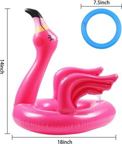 img 2 attached to 🌺 Inflate the Fun: Unime 4 Pack Pink Flamingo Ring Toss Game Set - Luau Party Supplies for Hawaiian Pool Beach Decoration