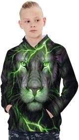 img 2 attached to 👕 UNICOMIDEA Kids Hoodies Pullover 3D Sweatshirt Jumpers Tops for Boys and Girls Ages 6-16
