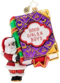 img 1 attached to 📚 Exquisite Christopher Radko Hand-Crafted European Glass Figural Ornament - Good Girls and Boys Book for Christmas Decor