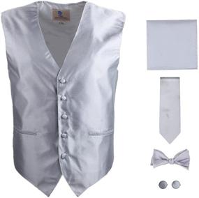 img 4 attached to XL Boys' Accessories: Formal Cufflinks & Patterned Handkerchief