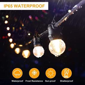 img 1 attached to 🌟 Dimmable 3-Color LED Outdoor String Lights with Remote, 48FT Connectable Waterproof Patio String Lights, G45 Shatterproof Bulbs - Warm/Nature/Daylight LED String Lights for Bistro Pergola