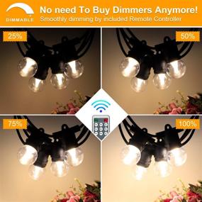 img 2 attached to 🌟 Dimmable 3-Color LED Outdoor String Lights with Remote, 48FT Connectable Waterproof Patio String Lights, G45 Shatterproof Bulbs - Warm/Nature/Daylight LED String Lights for Bistro Pergola