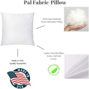 img 2 attached to 🛋️ Pal Fabric Premium 20X20 White Cotton Feel Microfiber Square Sham Euro Sofa Bed Couch Decorative Pillow Insert: Enhance Your Home Decor with this Made in USA Cushion!
