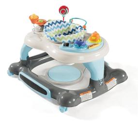 img 2 attached to 🚶 Storkcraft 3-in-1 Activity Walker and Rocker: Interactive Toy Tray, Jumping Board, Feeding Tray for Toddlers and Infants - Blue/Gray