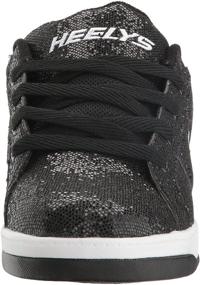 img 3 attached to Girls' Sparkling Black Glitter Heelys Split Sneaker Shoes