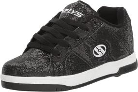 img 4 attached to Girls' Sparkling Black Glitter Heelys Split Sneaker Shoes