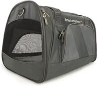 🐾 sherpa american airlines travel pet carrier: airline approved, padded & foldable, mesh windows & spring frame - charcoal medium logo