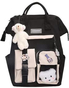 img 4 attached to Аксессуары для рюкзаков Kawaii College Bookbags