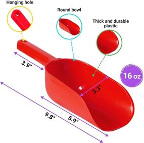 img 3 attached to 🍿 CUSINIUM Red Popcorn Plastic Scoop: Easy-Pour Design for Popcorn Salt Shaker with Handle