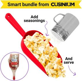 img 2 attached to 🍿 CUSINIUM Red Popcorn Plastic Scoop: Easy-Pour Design for Popcorn Salt Shaker with Handle