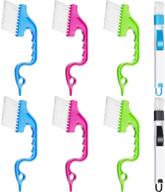 🧽 window groove gap cleaning brushes for hand-held window track and kitchen cleaning tools - 8 pieces (pink, green, blue, black) logo