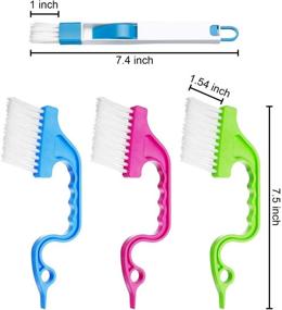 img 2 attached to 🧽 Window Groove Gap Cleaning Brushes for Hand-held Window Track and Kitchen Cleaning Tools - 8 Pieces (Pink, Green, Blue, Black)