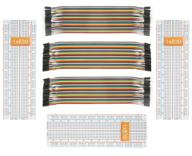 🔌 deyue 3 set standard jumper wires plus 3 set of solderless prototype breadboard 830 tie points breadboard , 3 set of male/female, male/male, female/female - each 40pin electronic jumpers wire logo