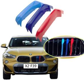 img 4 attached to Lanyun m Color Stripes Grille Insert Trims for 2017-up BMW F39 X2 Center Kidney Grille 8-Beam: Elevate Your BMW X2's Style