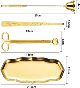 img 2 attached to 🕯️ ROLLMOSS 4-in-1 Candle Wick Trimmer Set, Candle Accessory Kit with Snuffer, Trimmer Cutter, Clipper Scissor, and Wick Dipper, Perfect Gift Package for Candle Enthusiasts (Gold)