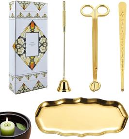 img 4 attached to 🕯️ ROLLMOSS 4-in-1 Candle Wick Trimmer Set, Candle Accessory Kit with Snuffer, Trimmer Cutter, Clipper Scissor, and Wick Dipper, Perfect Gift Package for Candle Enthusiasts (Gold)