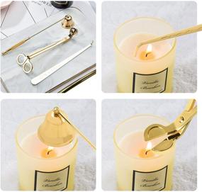 img 1 attached to 🕯️ ROLLMOSS 4-in-1 Candle Wick Trimmer Set, Candle Accessory Kit with Snuffer, Trimmer Cutter, Clipper Scissor, and Wick Dipper, Perfect Gift Package for Candle Enthusiasts (Gold)