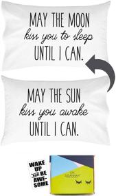 img 4 attached to Oh, Susannah May The Sun & Moon Pillow Case - Reversible, Fits Standard Pillow - Cute Girlfriend's Anniversary Gift