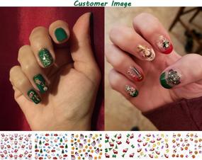 img 3 attached to 🎅 Upgrade Your Christmas Manicure with NiceDeco 1500+ Patterns Nail Art Stickers—Santa Claus, Reindeer, Xmas Tree, Snowflakes, Snowman 3D Designs (50 Sheets)