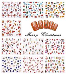 img 1 attached to 🎅 Upgrade Your Christmas Manicure with NiceDeco 1500+ Patterns Nail Art Stickers—Santa Claus, Reindeer, Xmas Tree, Snowflakes, Snowman 3D Designs (50 Sheets)