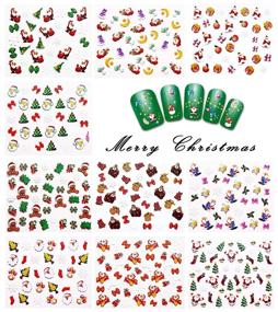 img 2 attached to 🎅 Upgrade Your Christmas Manicure with NiceDeco 1500+ Patterns Nail Art Stickers—Santa Claus, Reindeer, Xmas Tree, Snowflakes, Snowman 3D Designs (50 Sheets)