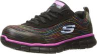 👟 skechers womens synergy wingor: stylish and safe black occupational health & safety products logo