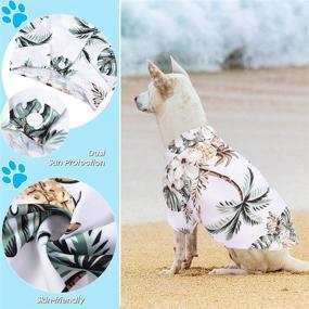 img 1 attached to 🌴 Hawaiian Pet Shirts: Stylish Lapel T-Shirts for Medium to Large Dogs - Beach Coconut Tree Print, Cool Summer Camp Shirt (XXL Size, 4 Pieces)