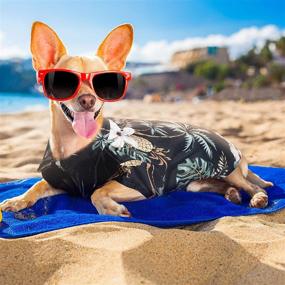 img 2 attached to 🌴 Hawaiian Pet Shirts: Stylish Lapel T-Shirts for Medium to Large Dogs - Beach Coconut Tree Print, Cool Summer Camp Shirt (XXL Size, 4 Pieces)