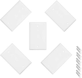 img 1 attached to 🔌 iMBAPrice White Blank Wall Plate Outlet Cover - Pack of 5 for Thermoset/Box Mount/Wall Outlet/Light Switch and More