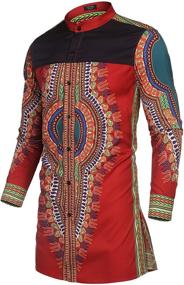 img 3 attached to 🌍 COOFANDY African Dashiki Sleeve Button: Authentic Ethnic Fashion at Its Finest!