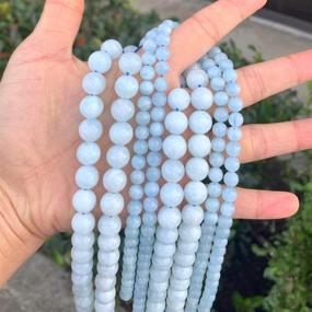 img 2 attached to 💎 4mm Natural Aquamarine Gemstone Beads (89-94pcs) for Jewelry Making - GY21-4