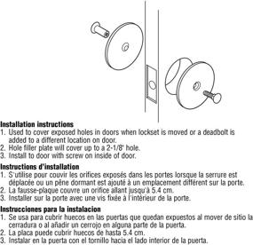 img 1 attached to 🔒 Defender Security 10446 Door Hole Cover Plate - Ensure Entry Door Security with Satin Nickel Covering for Unused Hardware Holes, 2-5/8” Diameter