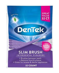 img 4 attached to DenTek Slim Brush Interdental Cleaners - Brushes Between Teeth, for Extra Tight Spaces, Mouthwash Blast Flavor - 32 Count (packaging may vary)