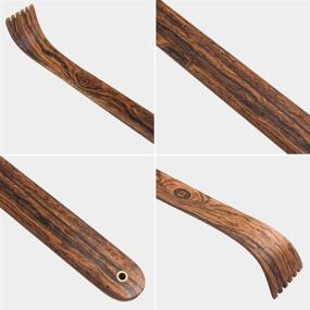 img 3 attached to Natural Bocote Wood Back Massager: Bamboo Therapeutic Back Scratchers for Itching Relief (17 inch)