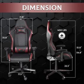 img 3 attached to Dvenger Gaming Chairs: Ergonomic Office & Reclining Leather Computer Chairs with Lumbar Support and Headrest - Comfortable Chairs for Adults, Teens, and Gamers (Wine)