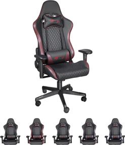 img 4 attached to Dvenger Gaming Chairs: Ergonomic Office & Reclining Leather Computer Chairs with Lumbar Support and Headrest - Comfortable Chairs for Adults, Teens, and Gamers (Wine)