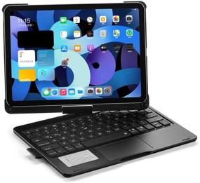 img 2 attached to 🔲 360° Rotating Backlit Keyboard Case with Touchpad for iPad Air 4th Gen 2020 / iPad Pro 11, Trackpad Keyboard with Apple Pencil Holder and Backlights (Black)